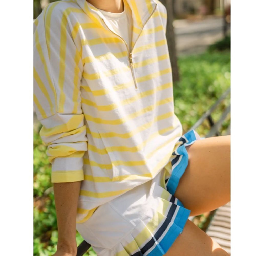 NWT ADDISON BAY Yellow Striped Pullover